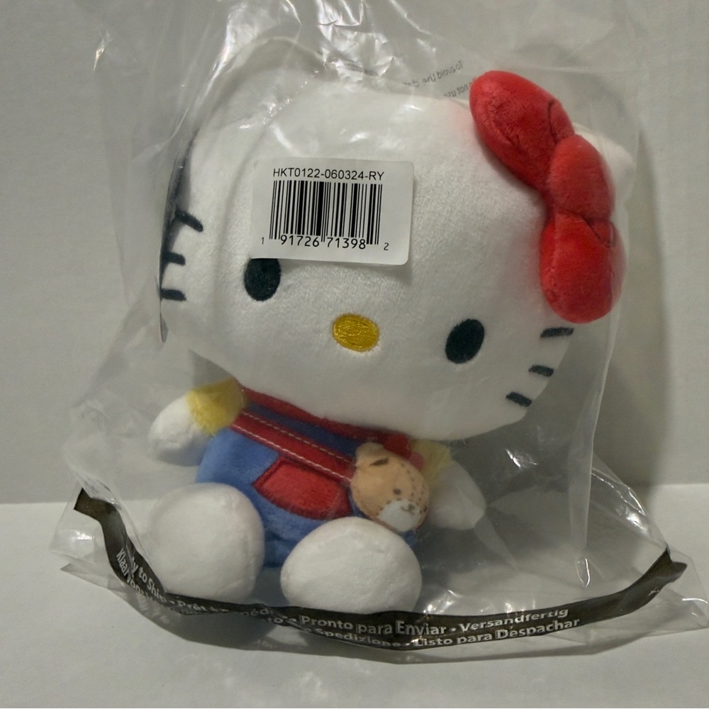 Hello Kitty Plush Toy Teddy With Bear Belt Bag Red Scarf Hiker with Red Bow
